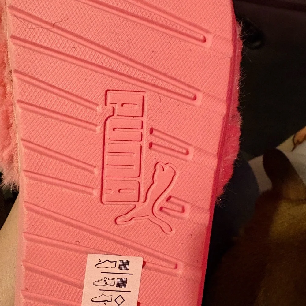 Puma Soft Pink Fuzzy Slides